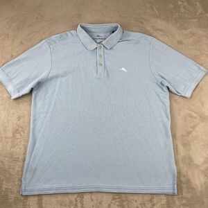 Tommy Bahama Emfielder Polo Shirt Men Large Sky‎ Blue Marlin Logo Short Sleeve